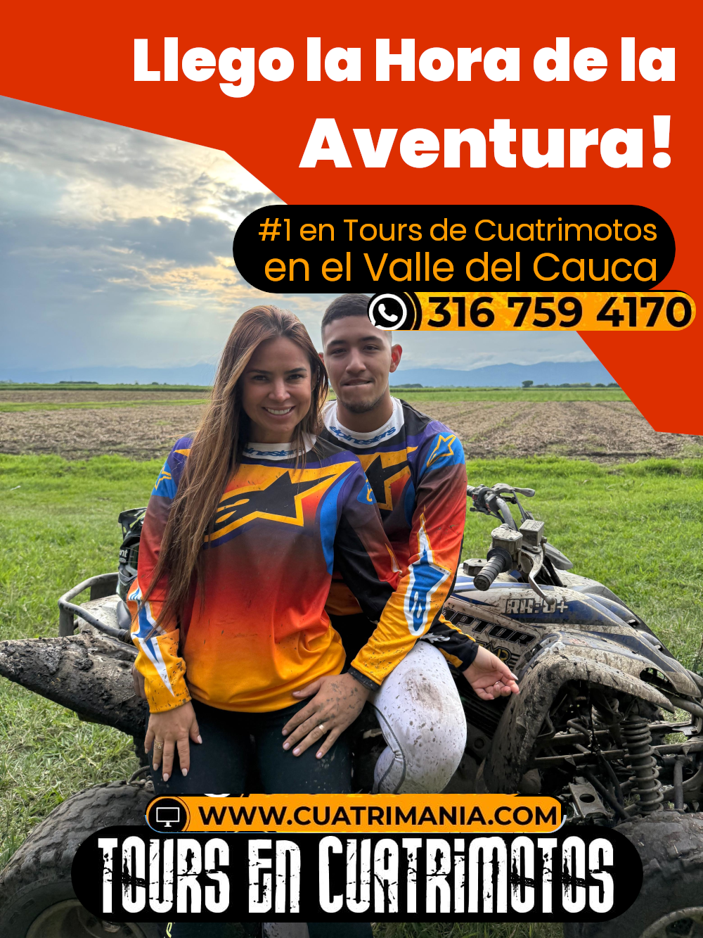 Llego la Hora de la Aventura con Amigos y Pareja. ¡Separa tu Tour en Cuatrimoto!