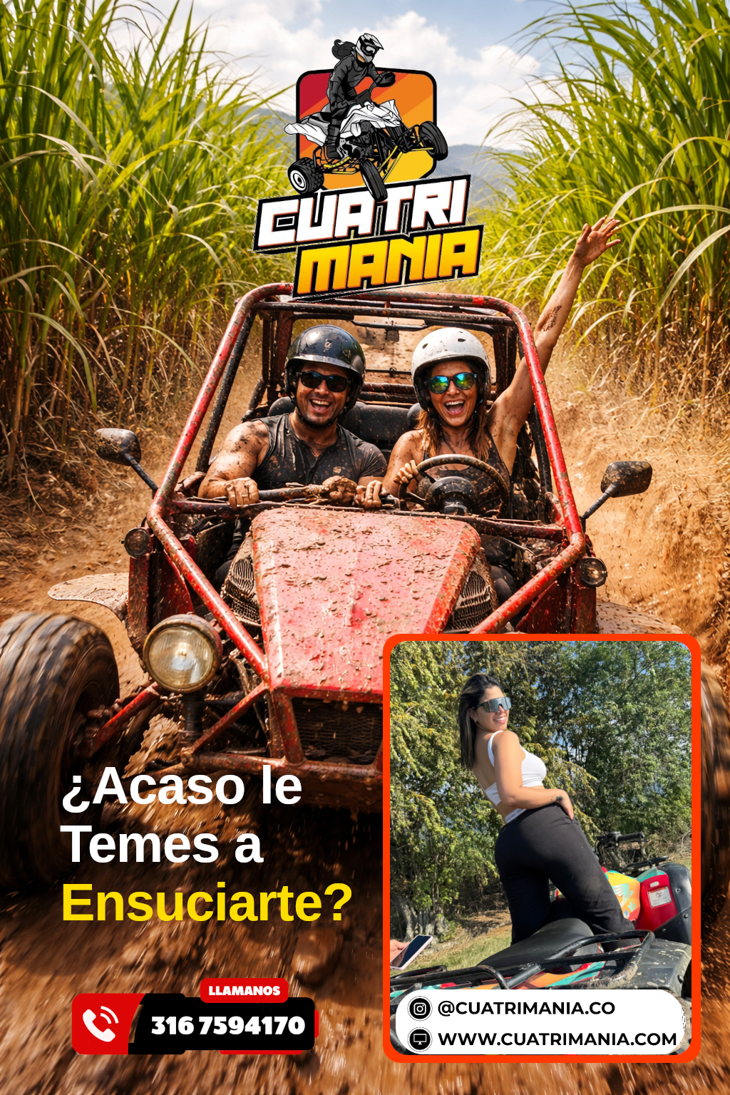 ¿Acaso le temes a ensuciarte? Vive la adrenalina completa con nuestros Tours en Buggy y Cuatrimoto